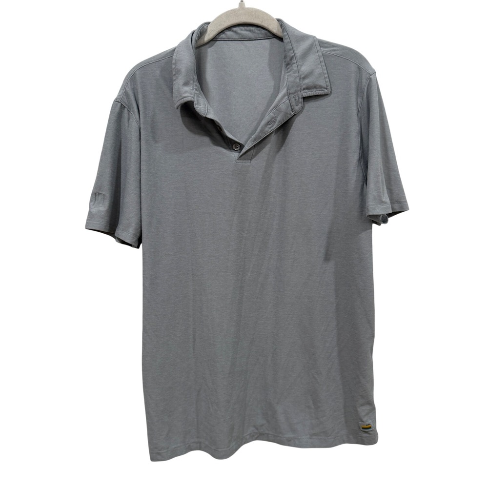 Vuori Strato Tech Polo Mens Medium Grey Short Sleeve Performance Shirt V188